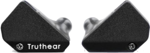 a pair of black earbuds