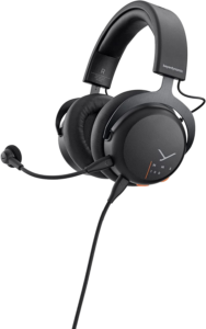 a pair of black headphones with a microphone